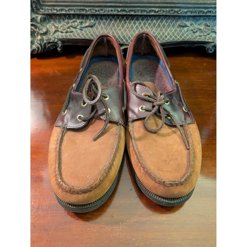 Sperry Top-Sider Mens 13M Authentic Original Brown Leather Boat Shoes